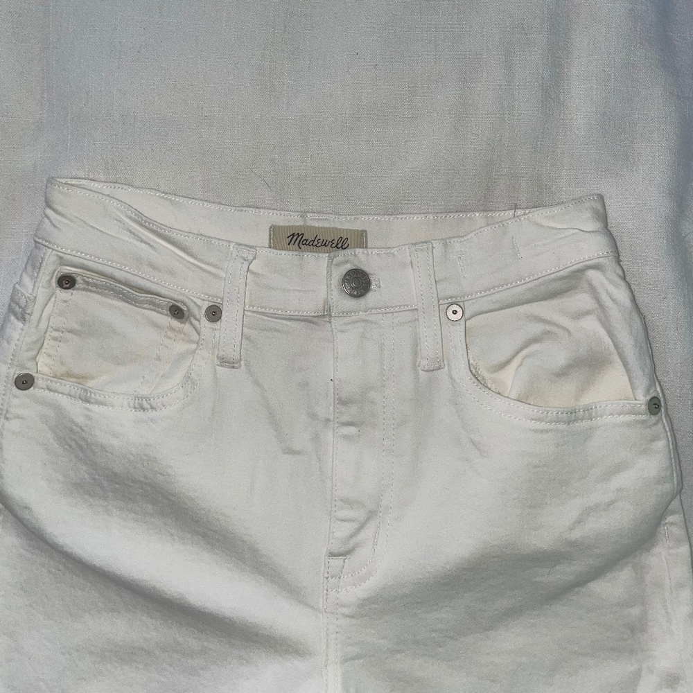 White Madewell High Rise Slim Crop Boy Jeans - Size 23